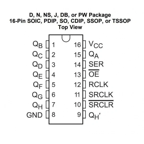 74HC595 SMD Entegre