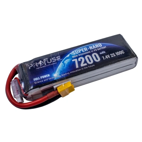 7.4V 2S 7200mAh 100C Lipo Batarya