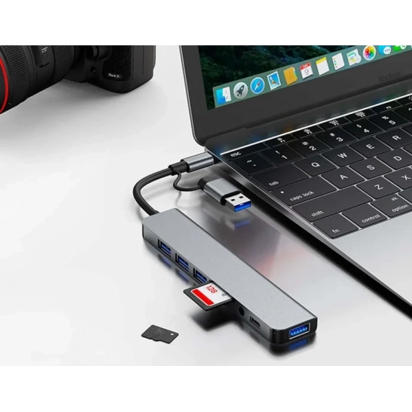 8 Girişli USB Hub Çoklayıcı Dönüştürücü PC Mac Laptop için