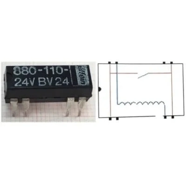 880-110-24V Reed Röle Tek Kontak N/O 24VDC 0.5A
