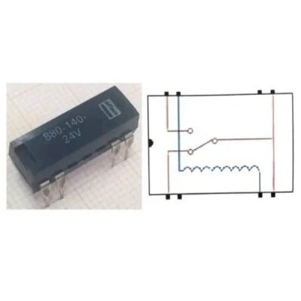880-140-24V Reed Röle Tek Kontak C/O 24VDC 0.25A