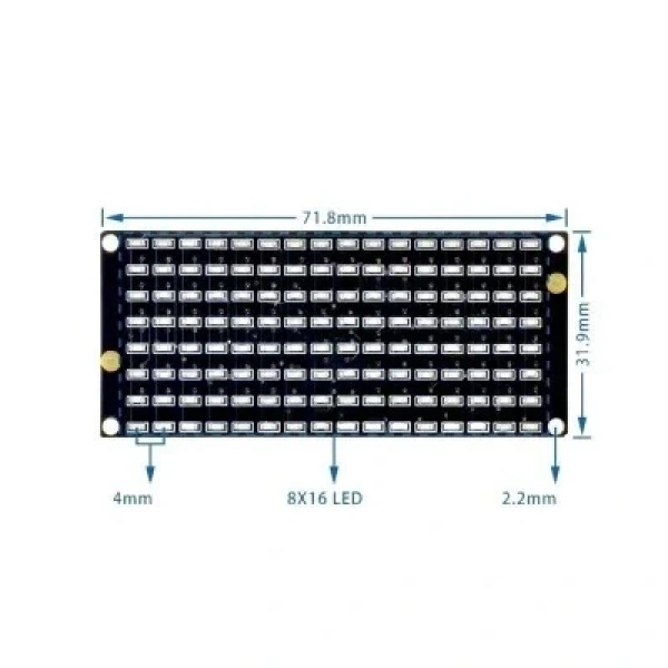 8x16 I2C Dot Matrix Led Modülü