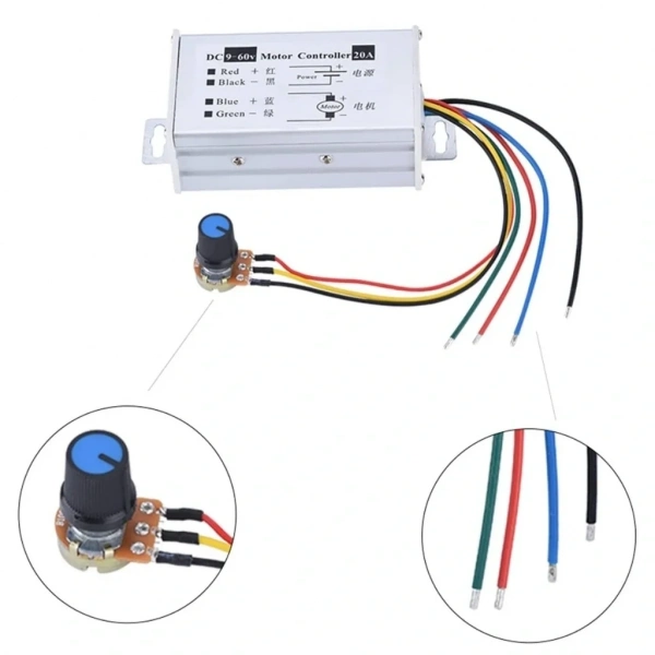 9-60V 20A PWM DC Motor Hız Kontrol Modülü