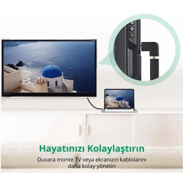 90° HDMI to HDMI Erkek-Dişi (M2F) Dönüştürücü Çevirici