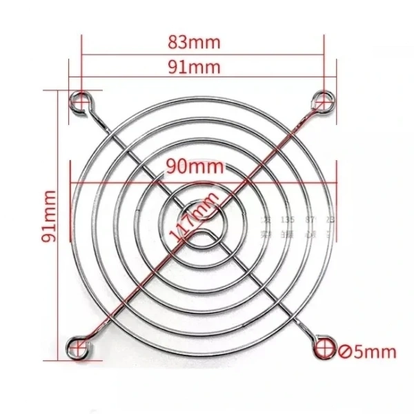 90x90mm Metal Fan Kapağı Fan Teli