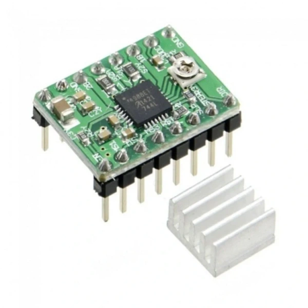 A4988 Step Motor Sürücü Kartı 2A Yeşil + Soğutucu