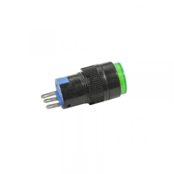 AB6-M 16mm 24V Yeşil Yaylı Buton