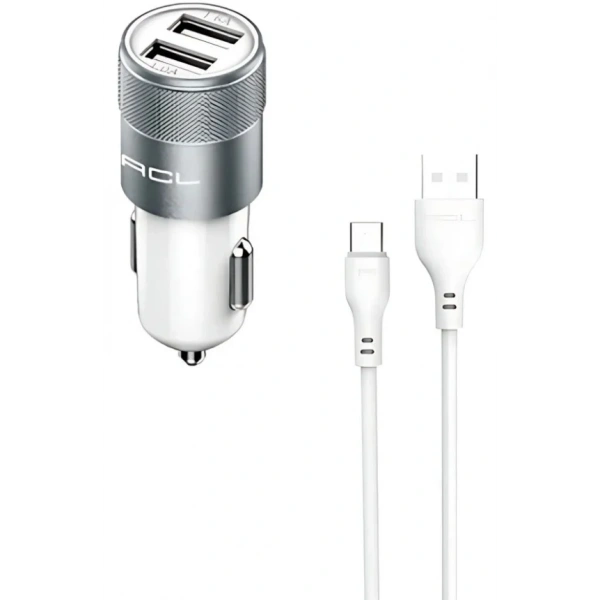 AC-06 2.1A 10 Watt 2xUSB 1mt Mikro Kablolu Araç Şarj Adaptörü