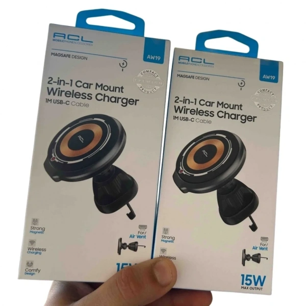 ACL 15W Magsefe Wireless Şarj Destekli Araç İçi Telefon Tutucu AW19