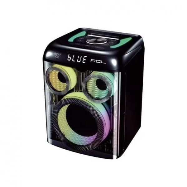 ACS-7 50W Gücünde 8inch Hoparlörlü Mikrofonlu RGB Işıklı Bluetooth Hoparlör