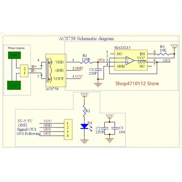 ACS758LCB 100A Lineer Hall Akım Sensörü Modülü
