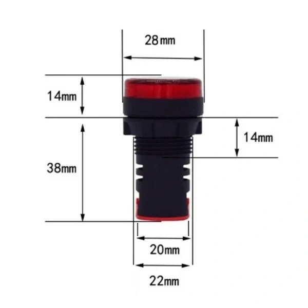AD16-22DS 12-48V AC/DC Sinyal Lambası - Yeşil