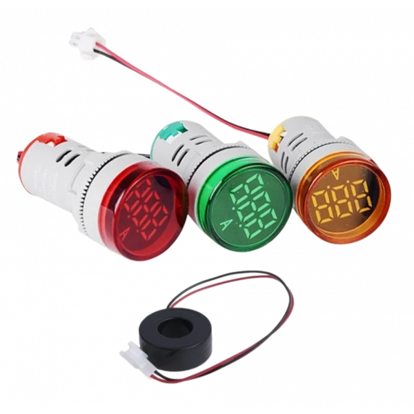 AD22-22A 22mm Dijital Ampermetre 0-100A AC Sarı