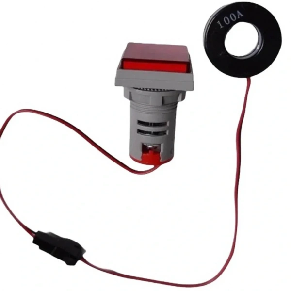 AD22-22VAS 22mm Dijital Volt-Ampermetre Kare Beyaz