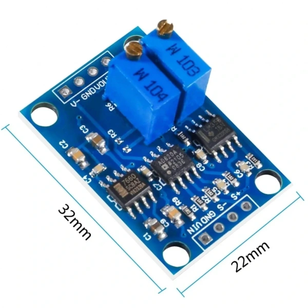 AD620 Yüksek Hassasiyetli Mikrovolt Sinyal Kuvvetlendirici Modül DC 12V