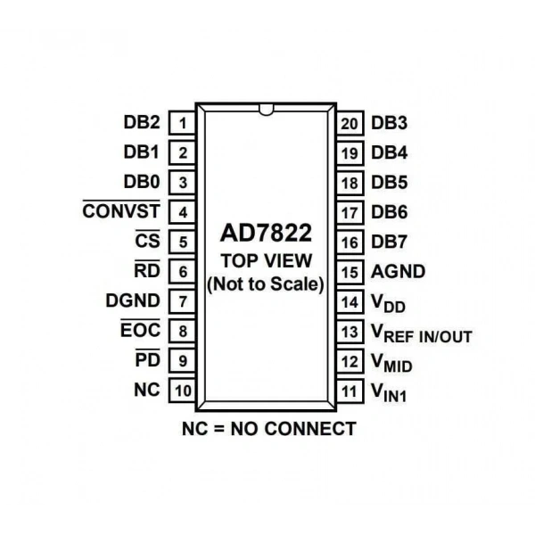 AD7822 TSSOP-20 SMD Analog Dijital Çevirici Entegresi