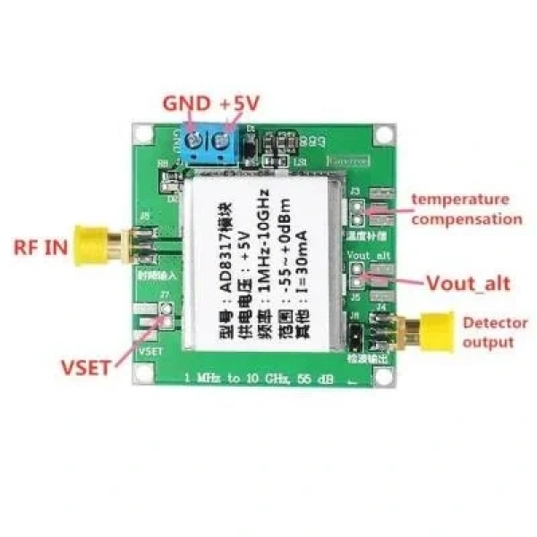 AD8317 DC 5V 1M-10000Mhz RF Sinyal Amplifikatör Modülü