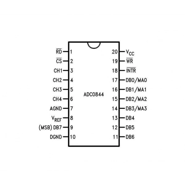 ADC0844 DIP-20 Analog Dijital Çevirici Entegresi