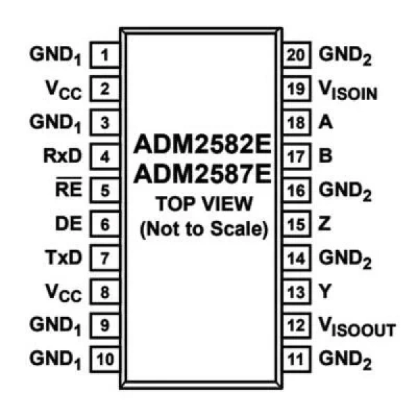 ADM2587EBRWZ SOIC-20 Smd Dijital İzolatör Entegresi