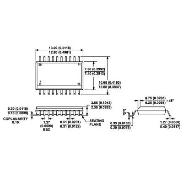 ADM2587EBRWZ SOIC-20 Smd Dijital İzolatör Entegresi