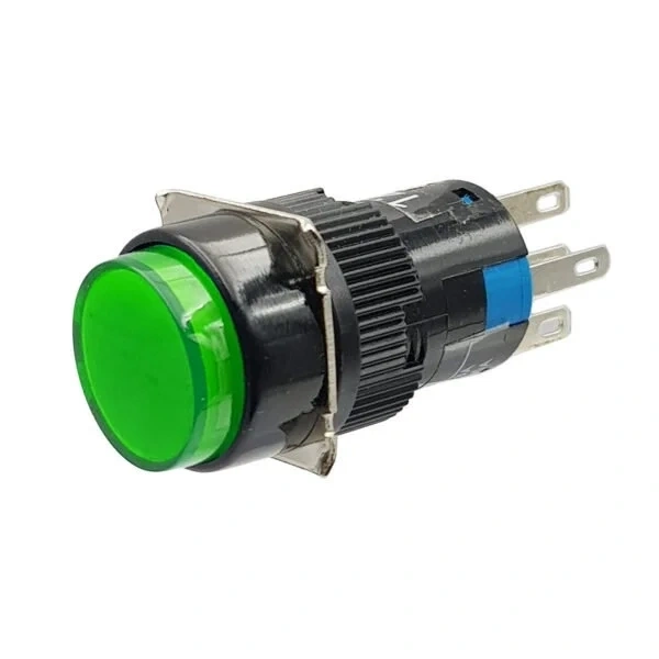 AL6-A 16mm 30V Yeşil Işıklı Anahtarlı Buton