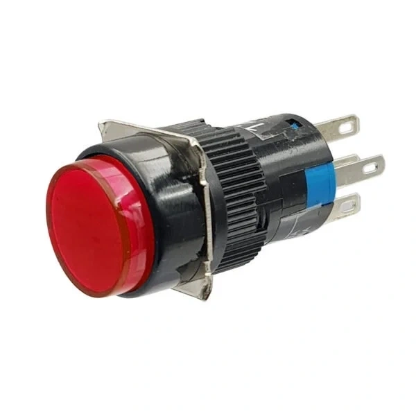 AL6-M 16mm 30V Kırmızı Işıklı Yaylı Buton