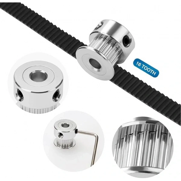 Alüminyum GT2 Kasnak 16 Diş 4mm İç Çap