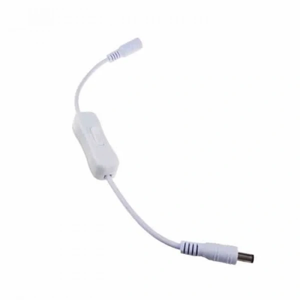 Anahtarlı DC Adaptör Uzatma Kablosu - Beyaz