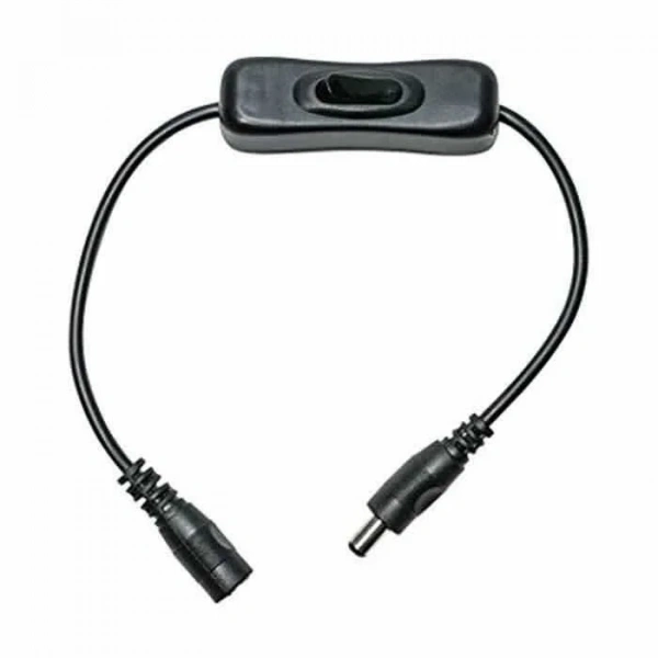 Anahtarlı DC Adaptör Uzatma Kablosu -Siyah