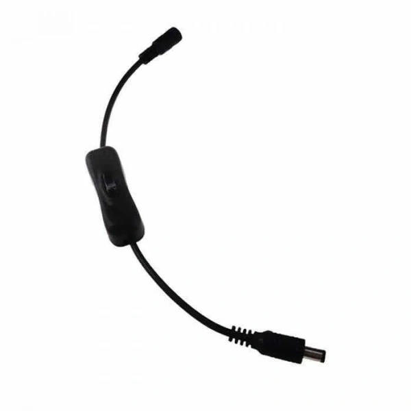 Anahtarlı DC Adaptör Uzatma Kablosu -Siyah