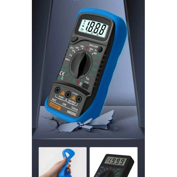 Aneng AN8205C Dijital Multimetre (Mavi)