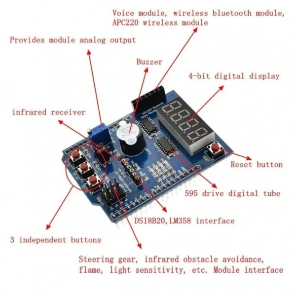 Arduino Çok Fonksiyonlu Genişletme Kartı