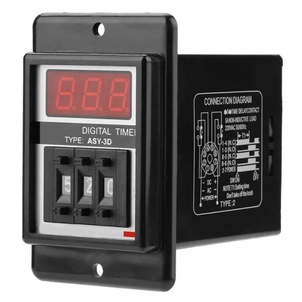 ASY-3D DC 24V Gecikmeli DPDT Dijital Zaman Rölesi - 999M