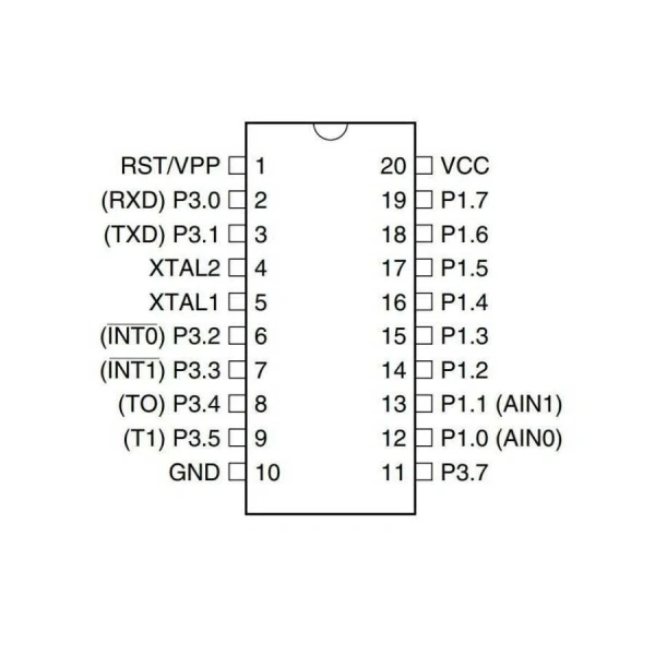 AT89C2051-24PU DIP-20 24MHz Mikrodenetleyici