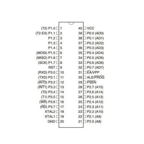 AT89S52-24PU DIP-40 24MHz Mikrodenetleyici