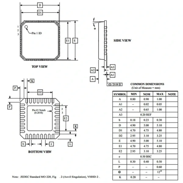 ATMEGA328P-MU SMD 8-Bit 20Mhz VQFN32