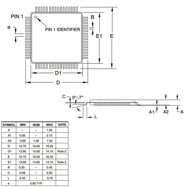 ATMEGA64A-AU SMD 8 bit 16MHz TQFP-64