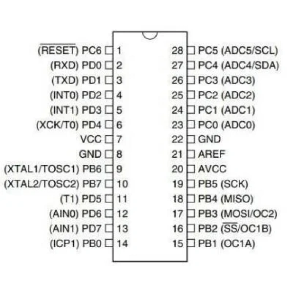 ATMEGA8L-8PU DIP-28 8MHz Mikrodenetleyici