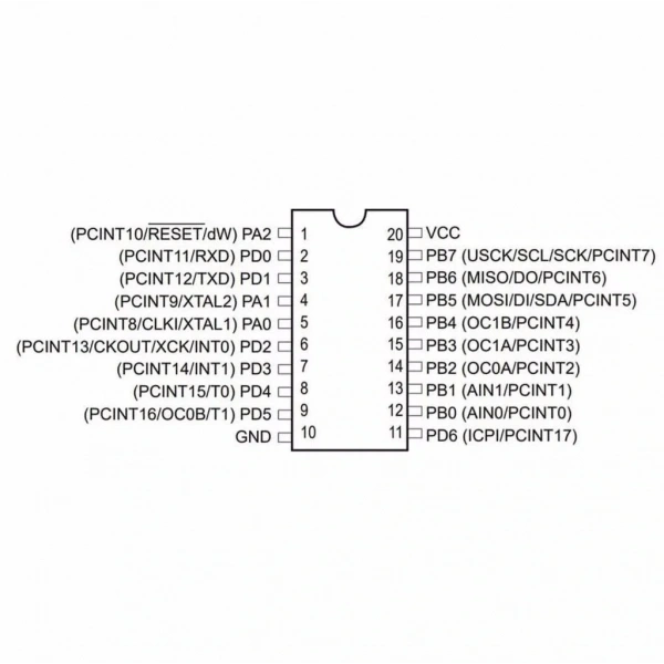 ATtiny2313A-SU SMD 8-Bit 20MHz Mikrodenetleyici SOIC-20