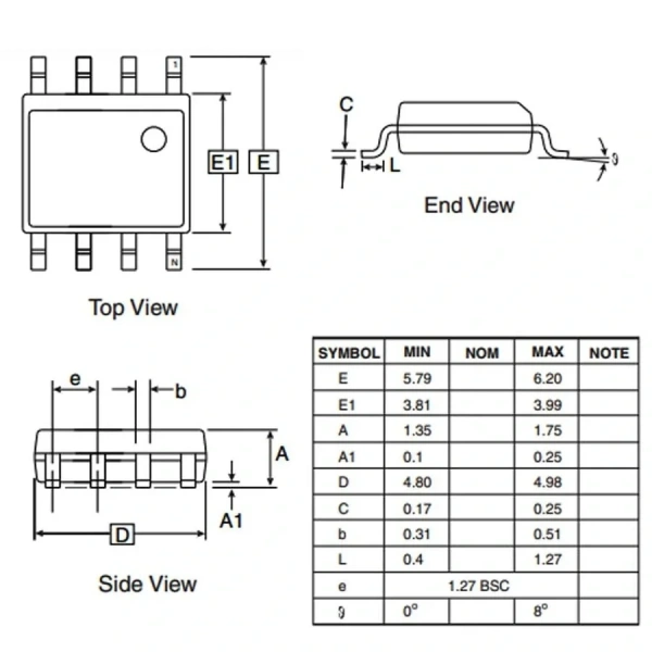 ATtiny45-20SU SMD 8-Bit 20MHz Mikrodenetleyici SOIC-8