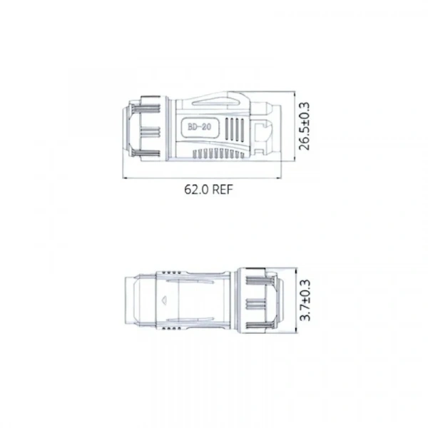 BD-20-C04PE-03-006A 4-Pin Su Geçirmez Konnektör - Erkek