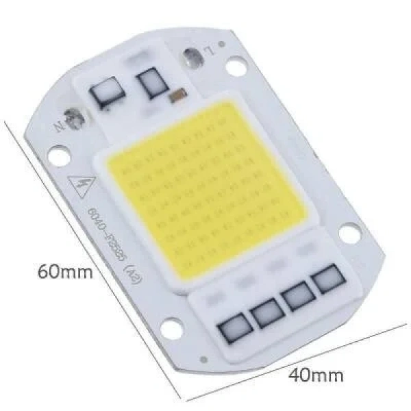 Beyaz 220V Projektör Cob Led 50W Driver Çipli