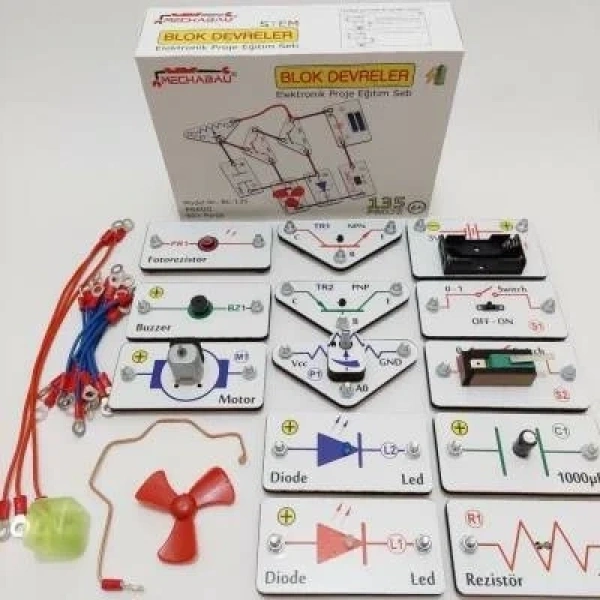 Blok Devreler Elektronik Eğitim Seti - 135 Proje