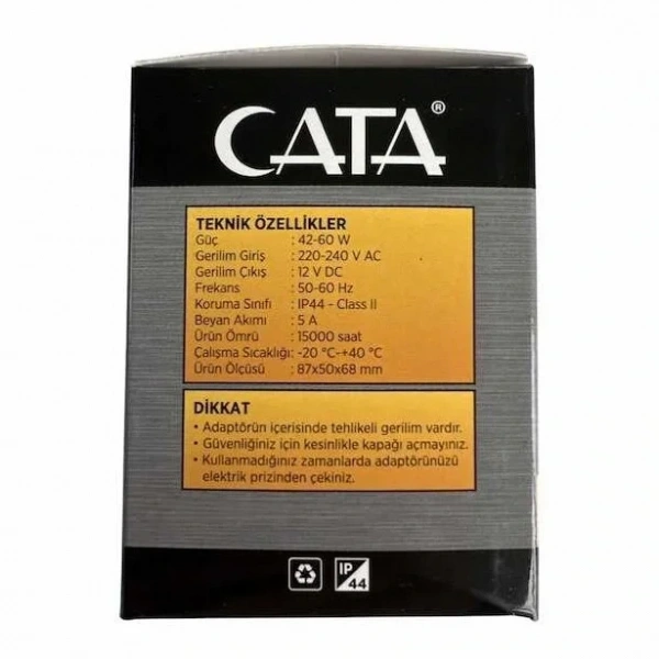 Cata CT-2553 Fişli Adaptör 5A 60W
