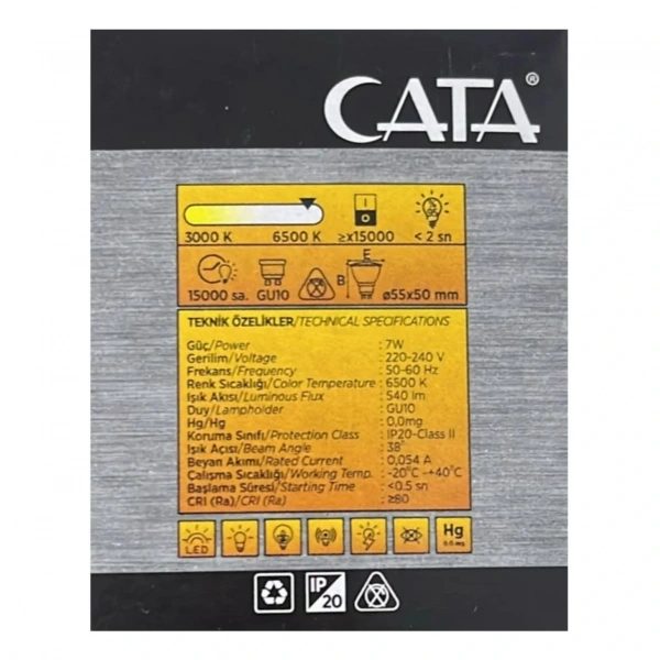 Cata CT-4240 Çanak Led Ampul 5W 6500K Beyaz Işık