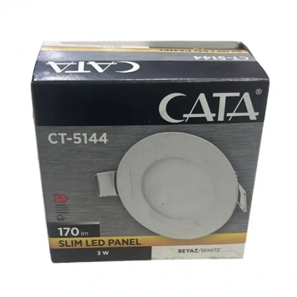 Cata CT-5144 3W 6400K Slim Panel Led Spot Beyaz Işık
