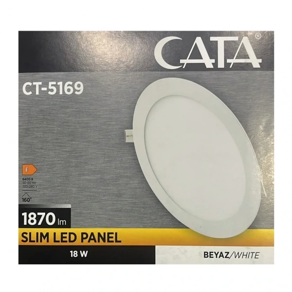 Cata CT-5169 18W 6400K Slim Panel Led Spot Beyaz Işık