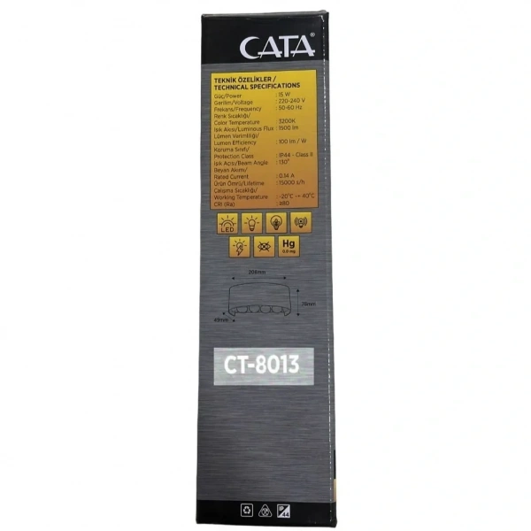 Cata CT-8013 15W Kabri Led Aplik Günışığı