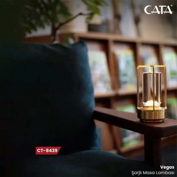 Cata Vegas Gold Şarjlı Masa Lambası CT-8439 