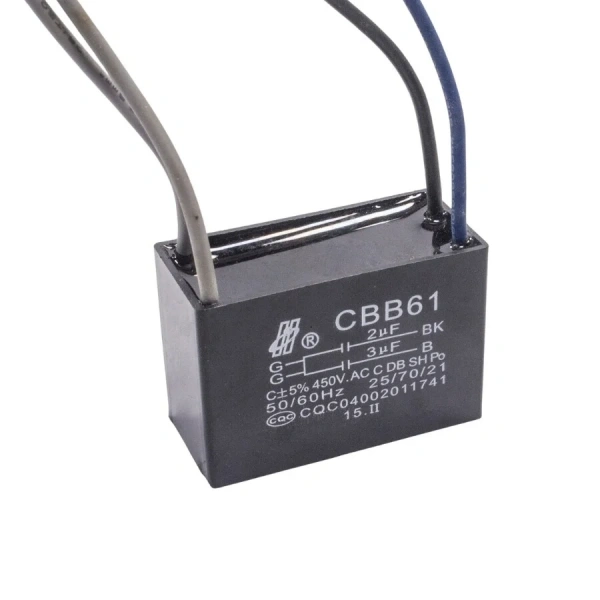 CBB61 2uF/3uF 450V Kablolu Kutulu Daimi Kondansatör